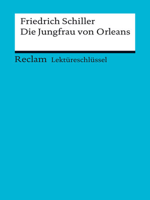 cover image of Lektüreschlüssel. Friedrich Schiller